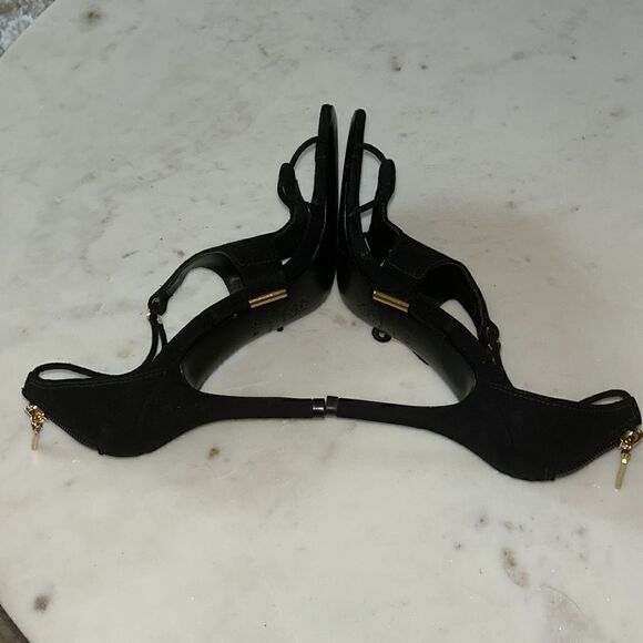 Trina Turk black suede stiletto heels size 6.5 - Picture 6 of 8